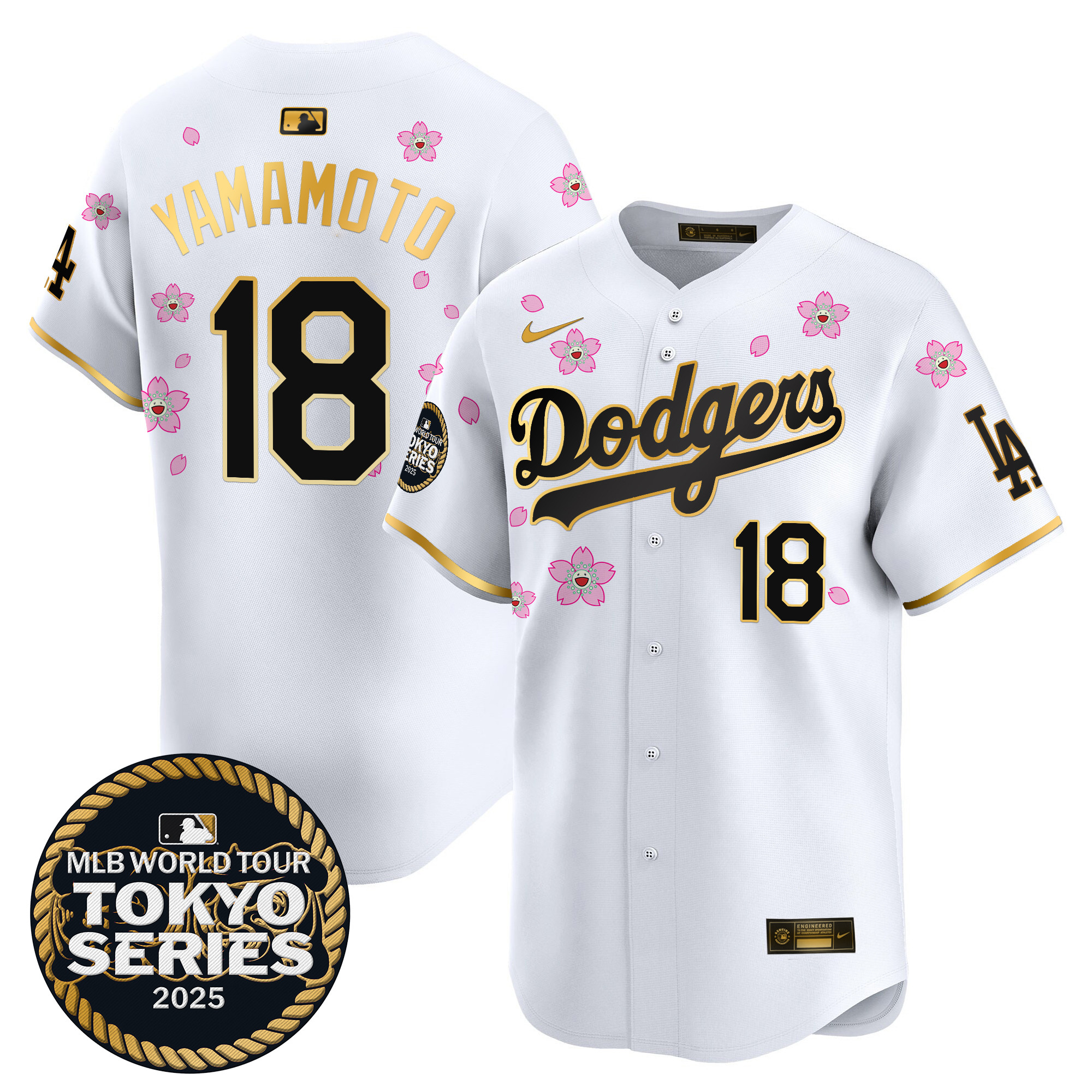 Men Los Angeles Dodgers #18 Yamamoto Tokyo Series  white Limited Stitched 2025 Jersey style 2->los angeles dodgers->MLB Jersey